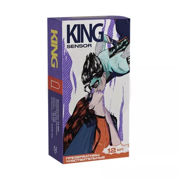 Изображение товара King SENSOR презервативы чувствительные №12 тонкие из латекса с силиконовой смазкой