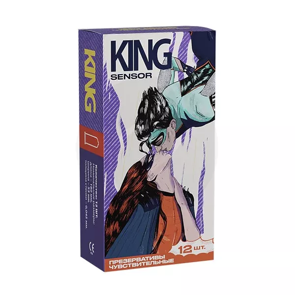 Изображение товара King SENSOR презервативы чувствительные №12 тонкие из латекса с силиконовой смазкой