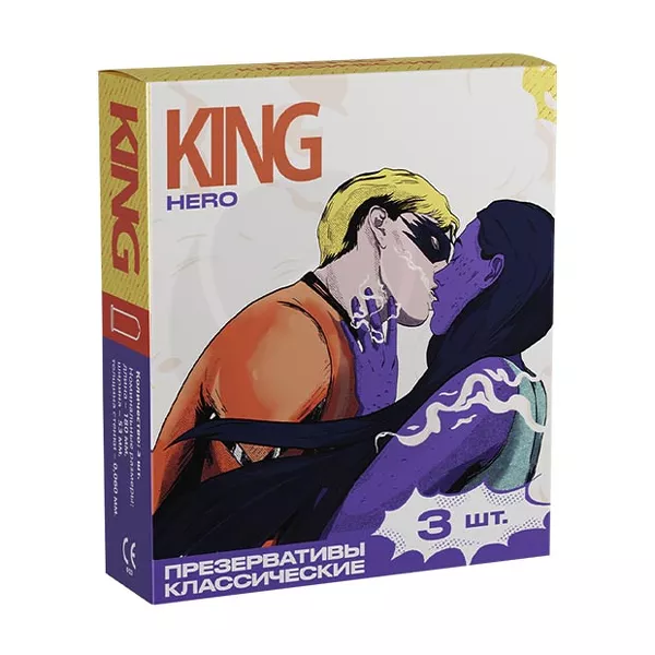 Изображение товара King HERO классические презервативы №3 из натурального латекса Изображение товара King HERO классические презервативы №3 из натурального латекса