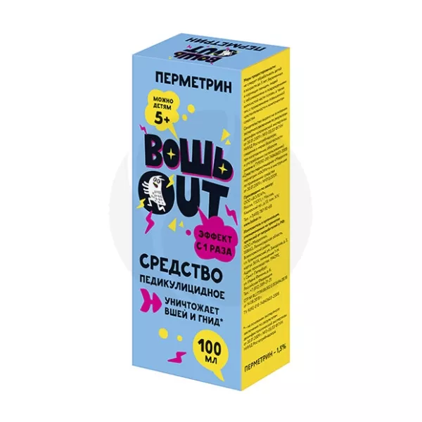 Изображение товара Педикулицидный шампунь Вошь OUT 100мл с перметрин для детей и взрослых