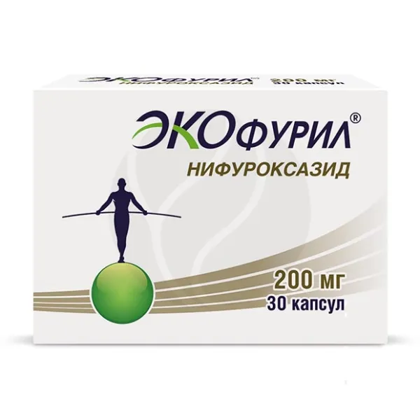 Изображение товара Экофурил капсулы 200 мг для лечения бактериальной диареи