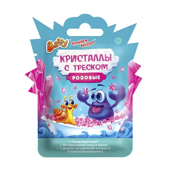 Baffy Кристаллы с треском, цвет розовый (с 3 лет), 10г