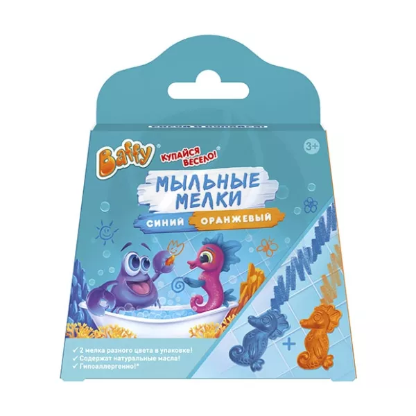 Baffy Мелки мыльные оранжевый+синий (с 3 лет), 2шт