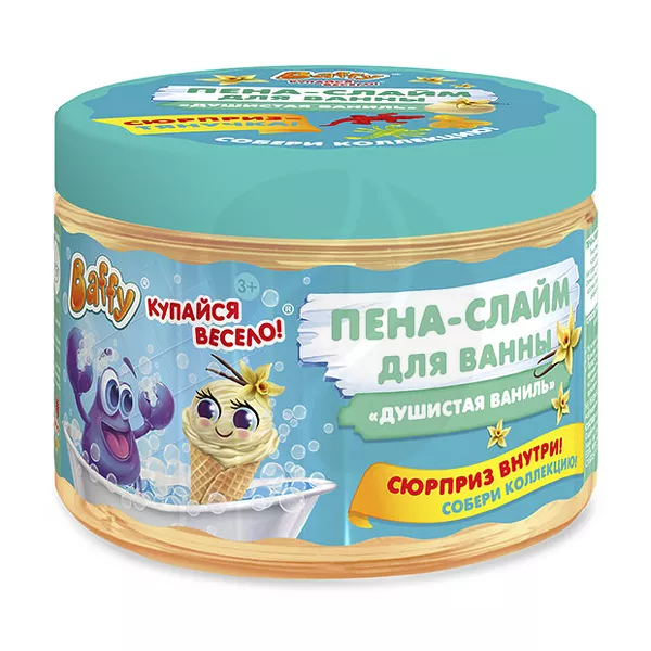 Изображение товара Baffy пена-слайм для ванны Душистая ваниль с сюрпризом (3+), 300мл Изображение товара Baffy пена-слайм для ванны Душистая ваниль с сюрпризом (3+), 300мл