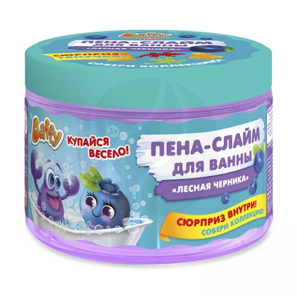 Изображение товара Пена-слайм для ванны Baffy Лесная черника 300мл с сюрпризом для детей от 3 лет