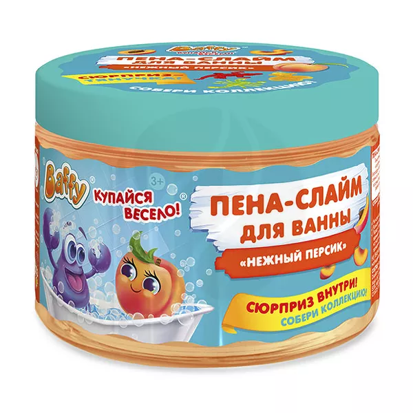 Изображение товара Baffy пенаслайм для ванны Нежный персик с сюрпризом 300мл для детей 3+ Изображение товара Baffy пенаслайм для ванны Нежный персик с сюрпризом 300мл для детей 3+