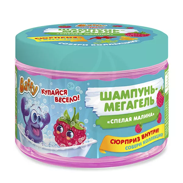 Изображение товара Baffy шампунь-мегагель Спелая малина 300мл для детей 3+ с сюрпризом