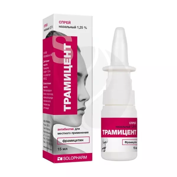 Изображение товара Трамицент спрей назальный 15 мл антибиотик для лечения инфекций дыхательных путей