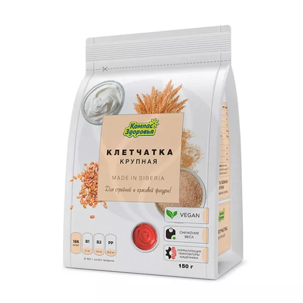 Компас здоровья клетчатка пшеничная крупная, 150г