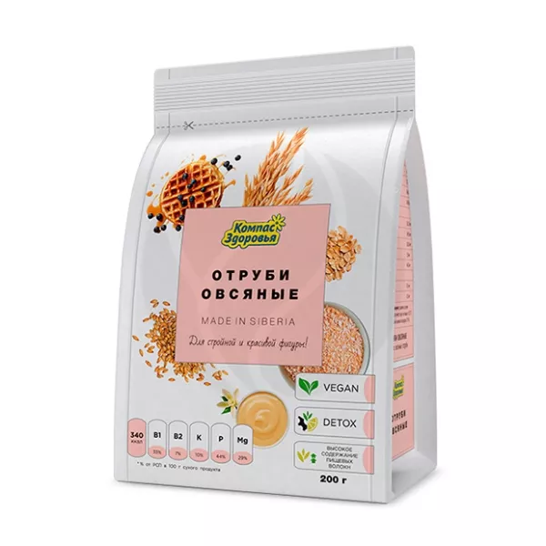 Компас здоровья отруби овсяные оригинальные, 200г