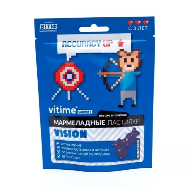 Изображение товара Vitime Gummy Мармеладные пастилки для зрения с лютеином и витаминами, 30 шт