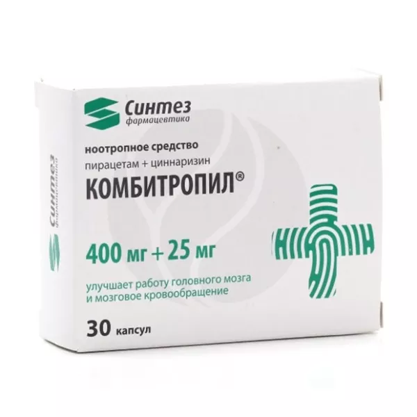 Изображение товара Комботропил капсулы 400мг+25мг, №30