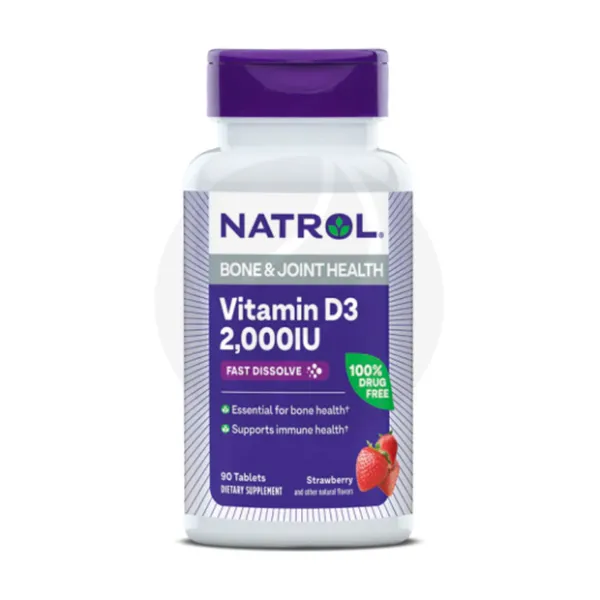 Natrol Витамин Д3 таблетки быстрорастворимые 2000МЕ, №90