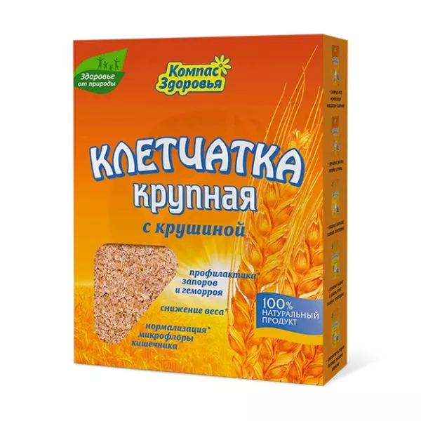 Компас здоровья клетчатка пшеничная крупная с крушиной, 150г