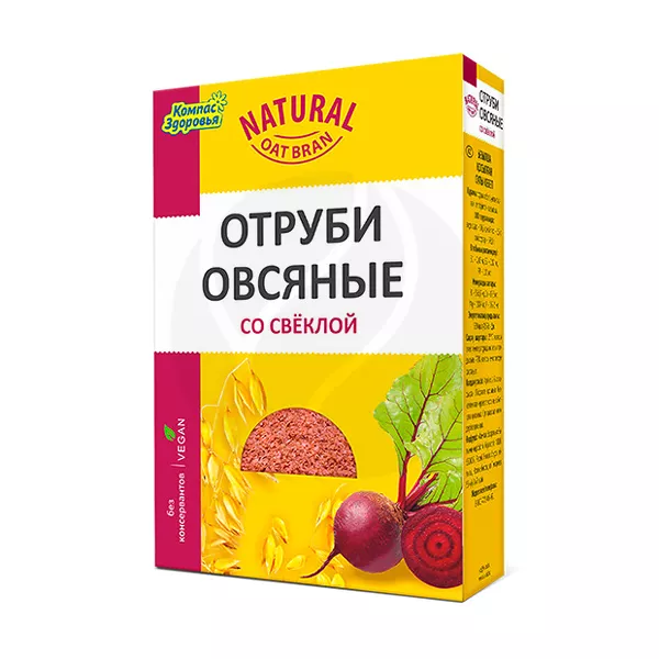 Изображение товара Компас здоровья отруби овсяные со свеклой 200г Изображение товара Компас здоровья отруби овсяные со свеклой 200г