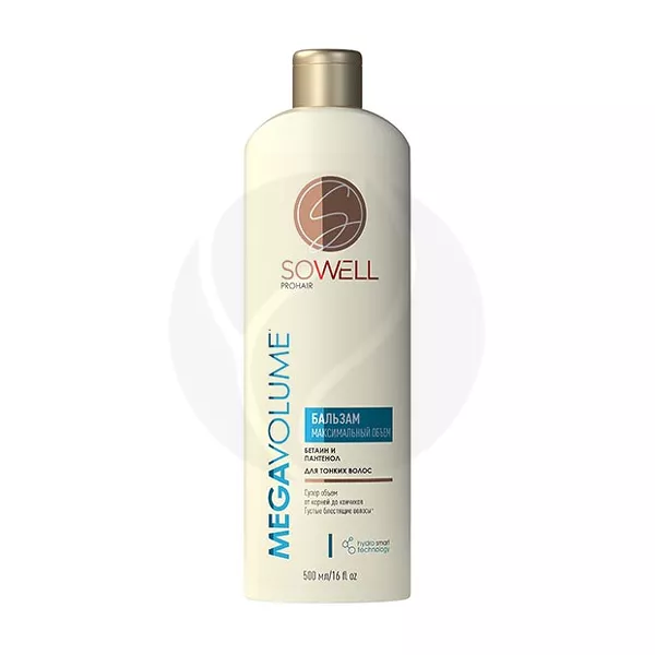 Изображение товара Бальзам для волос SoWell Mega Volume Максимальный объем 500мл для густых и плотных волос