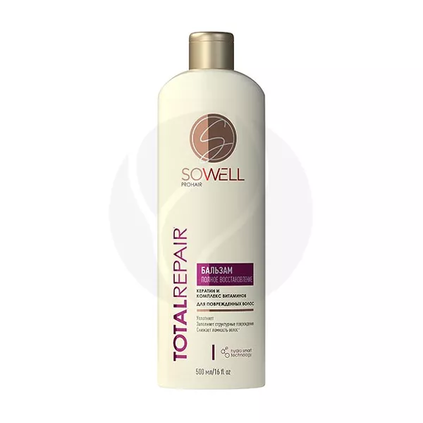 Изображение товара Бальзам для поврежденных волос SoWell Total Repair 500 мл - восстановление увлажнение уход