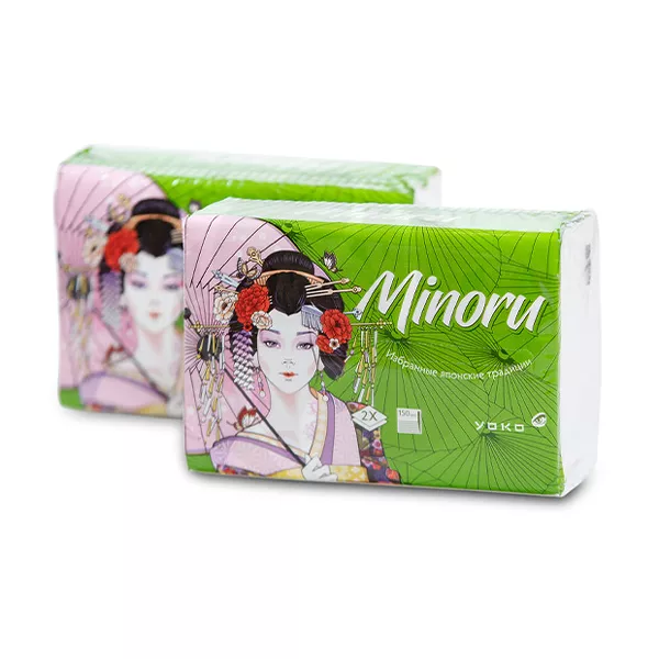 Изображение товара Yoko Minori салфетки бумажные 2-х слойные, 150шт Изображение товара Yoko Minori салфетки бумажные 2-х слойные, 150шт