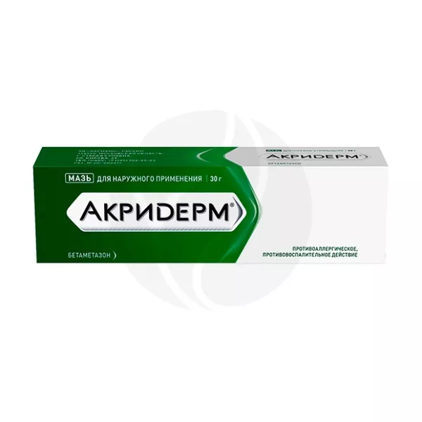 Изображение товара Акридерм мазь д/наружн. прим. 0,05%, 30г Изображение товара Акридерм мазь д/наружн. прим. 0,05%, 30г