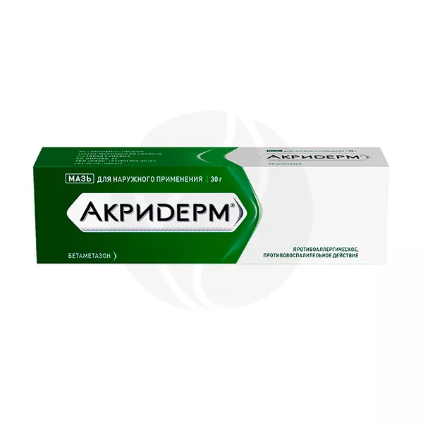 Изображение товара Акридерм мазь д/наружн. прим. 0,05%, 30г Изображение товара Акридерм мазь д/наружн. прим. 0,05%, 30г