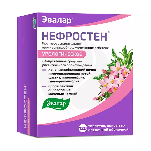 Изображение товара Эвалар Нефростен таблетки покрыт. п/о, №120 Изображение товара Эвалар Нефростен таблетки покрыт. п/о, №120
