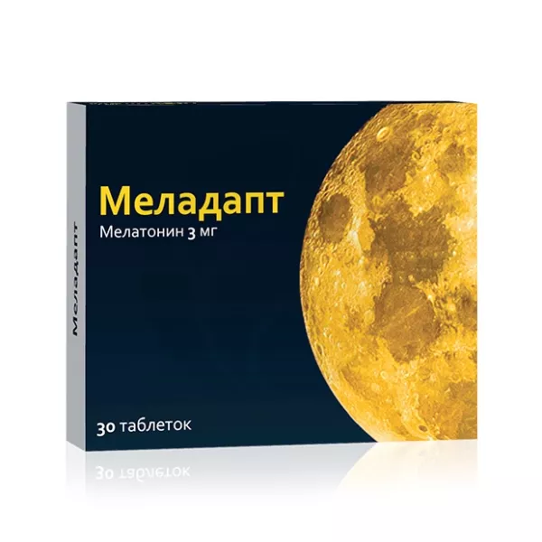 Изображение товара Меладапт таблетки 3мг для сна и нормализации ритмов, 30 шт.