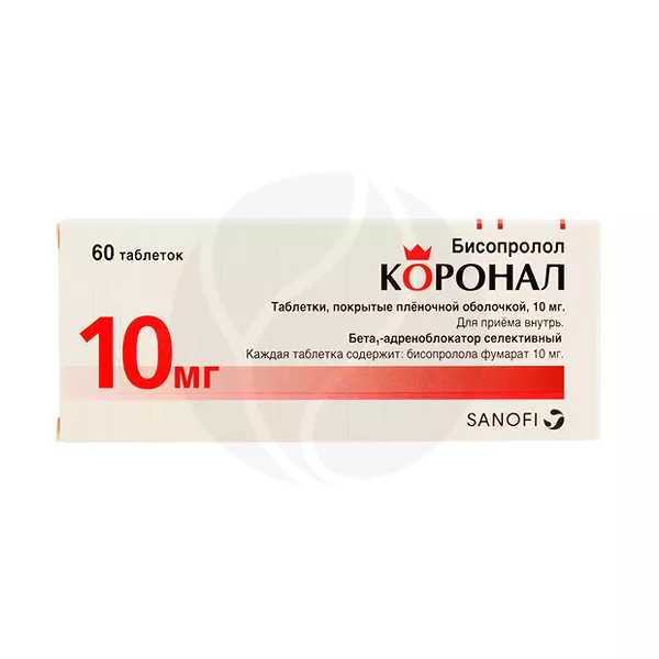Изображение товара Коронал таблетки покрытые пленочной оболочкой 10мг, №60 Изображение товара Коронал таблетки покрытые пленочной оболочкой 10мг, №60