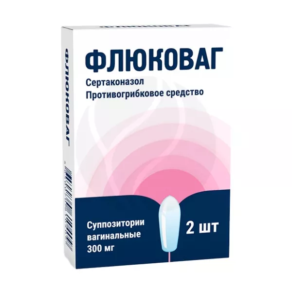 Изображение товара Флюковаг суппозитории вагинальные 300 мг, 2 шт. для лечения кандидозов Изображение товара Флюковаг суппозитории вагинальные 300 мг, 2 шт. для лечения кандидозов