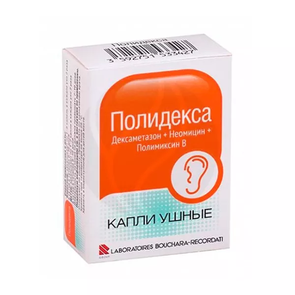 Изображение товара Полидекса капли ушные 10,5 мл противовоспалительные и антибактериальные