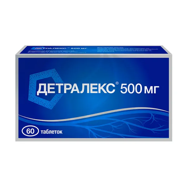 Изображение товара Детралекс таблетки покрытые 500 мг, 60 шт - венотоник и лечение варикоза