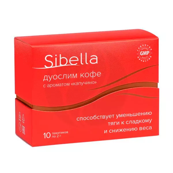 Изображение товара Сибелла Кофе Дуослим Капучино порошок д/приготовления раствора 10 пакетиков