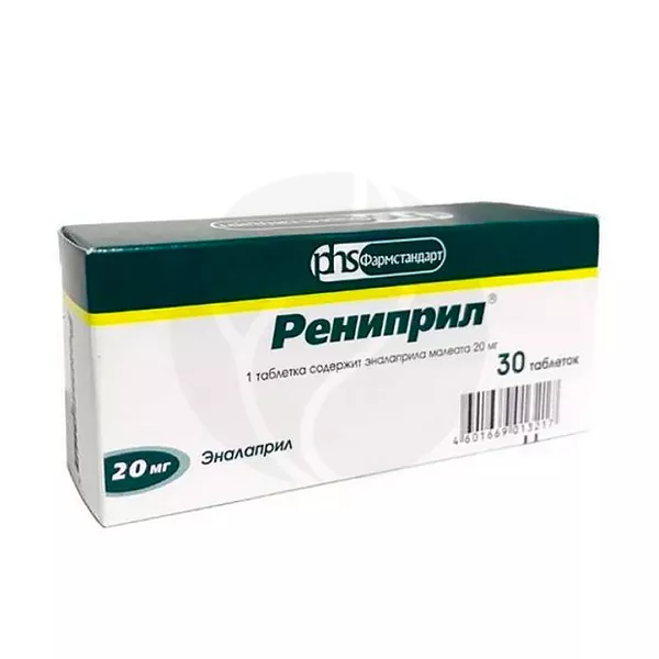 Изображение товара Рениприл таблетки 20мг, 30 шт - гипертензия и сердечная недостаточность Изображение товара Рениприл таблетки 20мг, 30 шт - гипертензия и сердечная недостаточность