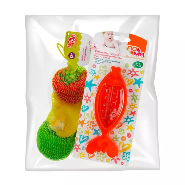 Изображение товара Пома набор игрушки Витамины+индикатор для измерения температуры Рыбка Изображение товара Пома набор игрушки Витамины+индикатор для измерения температуры Рыбка