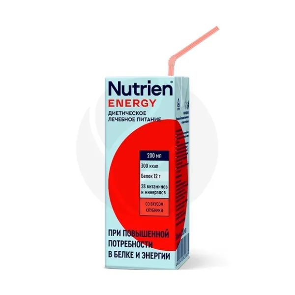 Nutrien Energy Fiber Жидкое лечебное питание со вкусом клубники, 200мл
