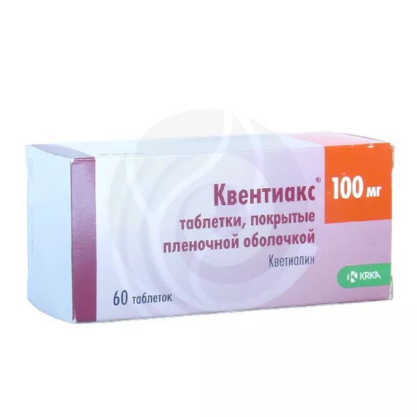 Изображение товара Квентиакс таблетки покрытые 100 мг №60 для лечения шизофрении и биполярных расстройств Изображение товара Квентиакс таблетки покрытые 100 мг №60 для лечения шизофрении и биполярных расстройств