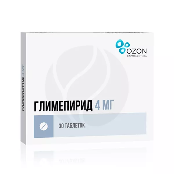 Изображение товара Глимепирид 4мг таблетки Озон для контроля сахара при диабете 2 типа