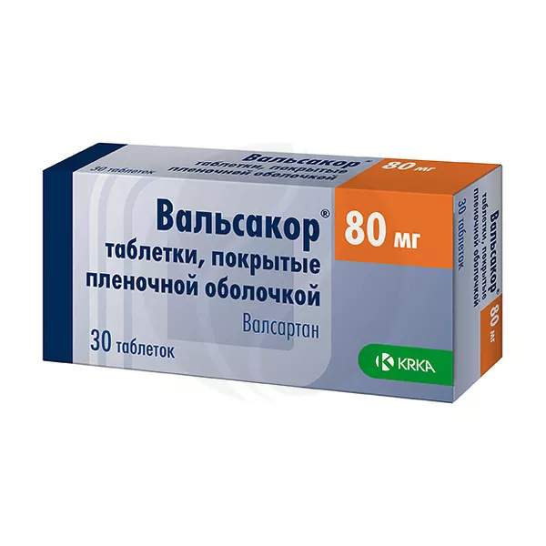 Изображение товара Вальсакор таблетки покрыт. п/о 80мг 30 шт для лечения гипертензии Изображение товара Вальсакор таблетки покрыт. п/о 80мг 30 шт для лечения гипертензии