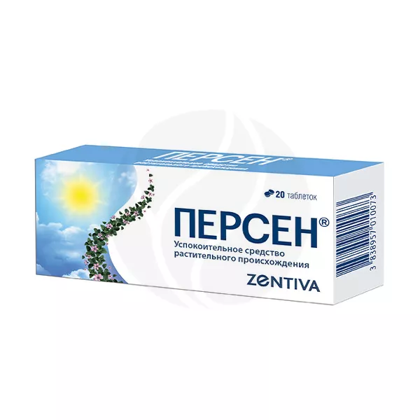 Изображение товара Персен таблетки 20 штук для нервной системы и бессонницы Фото