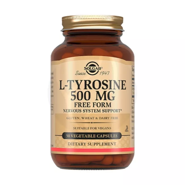 Изображение товара Solgar L-тирозин капсулы 500мг 50 шт - поддержка нервной системы