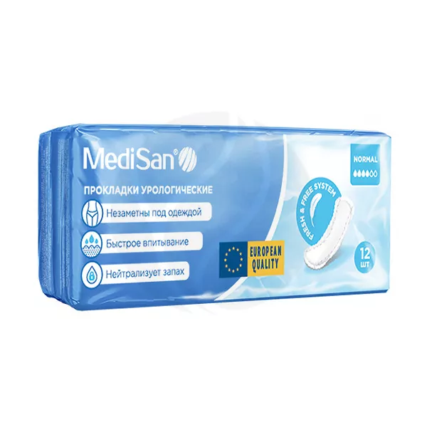 Изображение товара МедиСан Normal урологические прокладки для женщин 12 шт высокое качество комфорт Изображение товара МедиСан Normal урологические прокладки для женщин 12 шт высокое качество комфорт