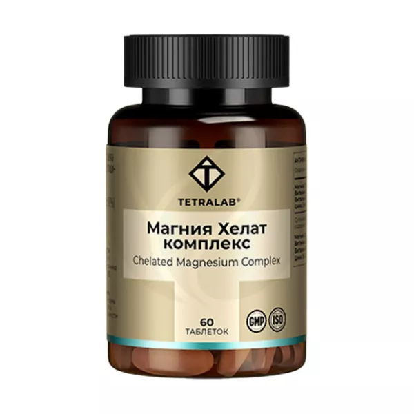 Изображение товара Таблетки Магния хелат комплекс с В6 В2 иZn от Tetralab, 60 шт