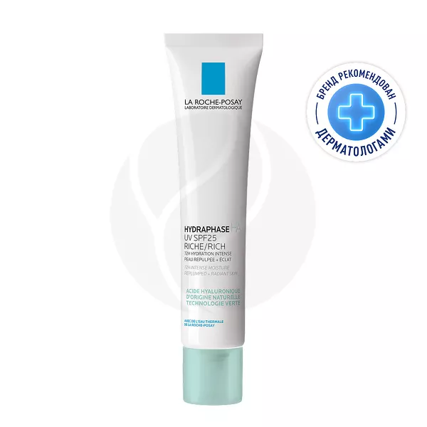 Изображение товара La Roche-Posay Hydraphase HA UV SPF 25 Riche Интенсивный увлажняющий крем для обезвоженной кожи лица SPF 25, 40мл