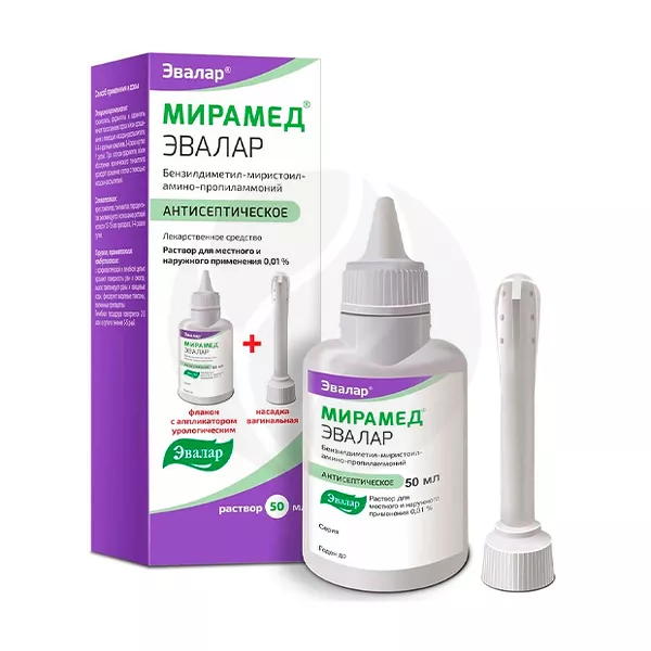 Эвалар Мирамед раствор д/местн. и наружн. прим. с вагинальной насадкой 0.01%, 50мл