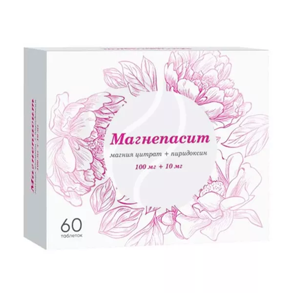 Изображение товара Магнепасит таблетки покрыт. п/о 100мг+10мг, №60 Изображение товара Магнепасит таблетки покрыт. п/о 100мг+10мг, №60