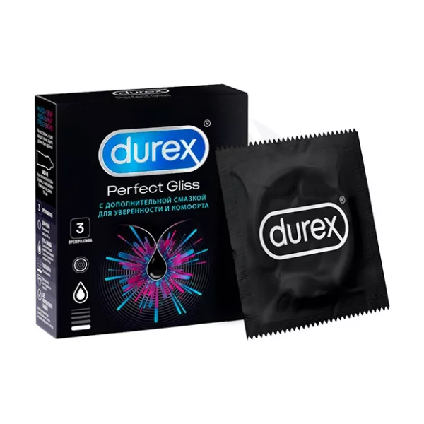 Изображение товара Durex Perfect Gliss презервативы с дополнительной смазкой, №3
