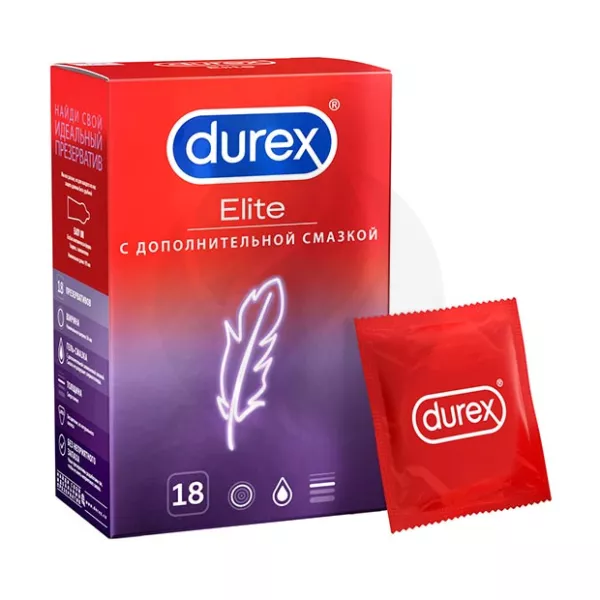 Изображение товара Durex Elite тонкие презервативы №18 с силиконовой смазкой для максимального комфорта