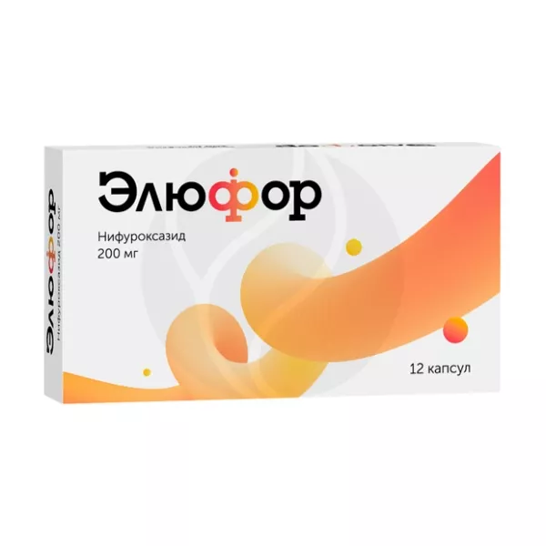 Изображение товара Элюфор капсулы 200 мг №12 для лечения бактериальной диареи