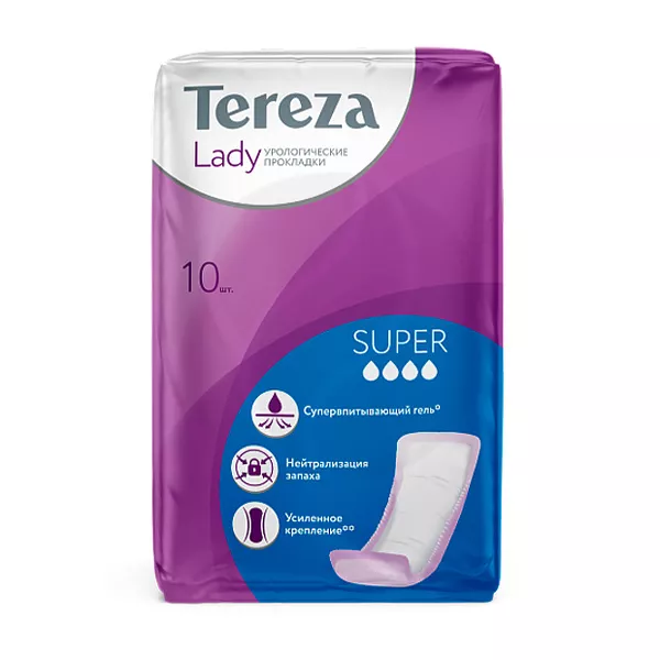 Изображение товара Урологические прокладки TerezaLady Super 10 шт для умеренного недержания Изображение товара Урологические прокладки TerezaLady Super 10 шт для умеренного недержания