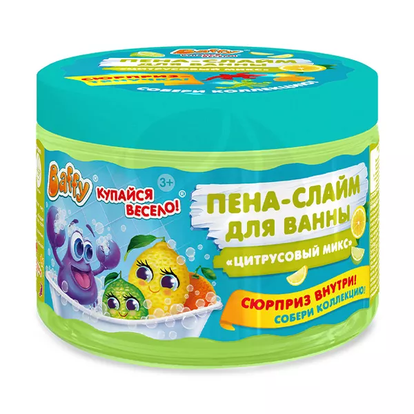 Изображение товара Baffy пена-слайм для ванны цитрусовый микс с сюрпризом 300мл
