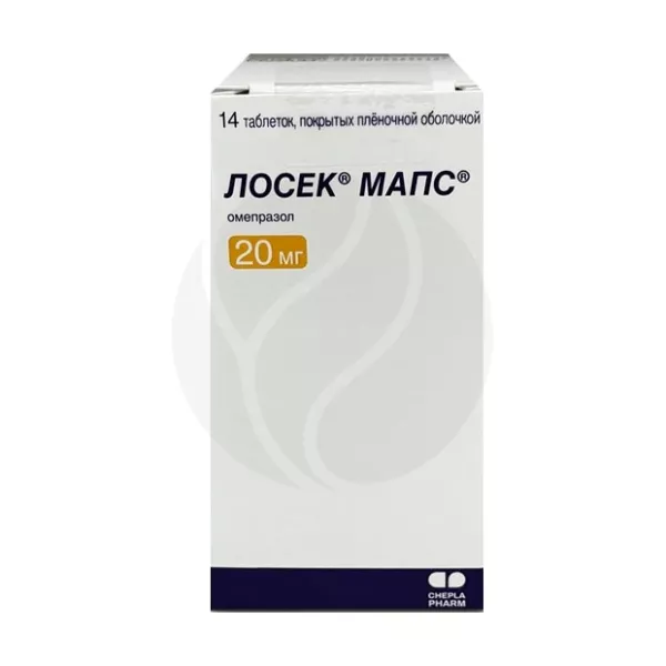 Лосек МАПС таблетки покрыт. п/о 20мг, №14